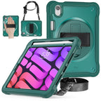 Heavy Duty Hybrid Tablet Case with Hand Grip & Strap, For iPad Air 2022 10.9 / Pro 11 2022, For iPad 10th Gen 10.9 2022, For iPad 10.2 2021 / 2020 / 2019, For iPad mini 6 / mini 2024