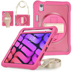 Heavy Duty Hybrid Tablet Case with Hand Grip & Strap, For iPad Air 2022 10.9 / Pro 11 2022, For iPad 10th Gen 10.9 2022, For iPad 10.2 2021 / 2020 / 2019, For iPad mini 6 / mini 2024