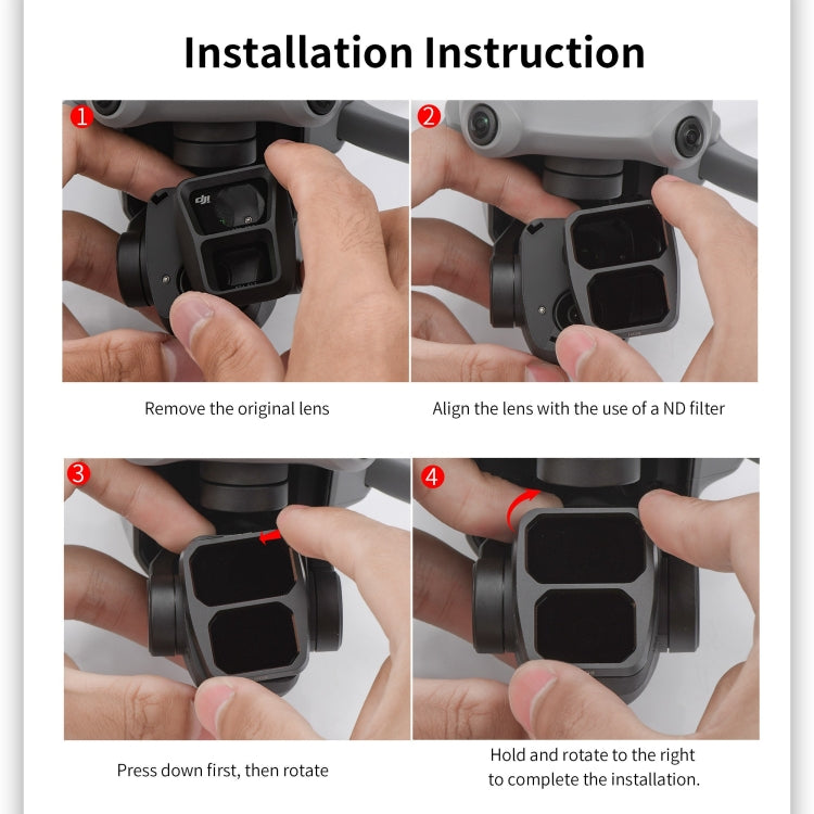 STARTRC Drone Lens Filter, For DJI Air 3 6 in 1 ND8/16/32/64 UV CPL