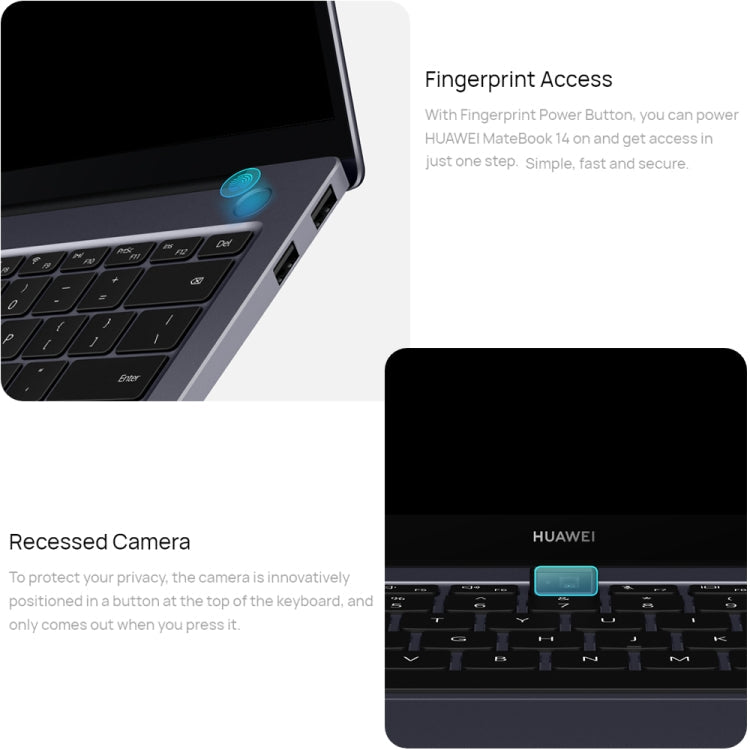 HUAWEI MateBook 14 Laptop, 16GB+512GB, 14 inch Touch Screen Windows 11 Home Chinese Version, Intel 12th Gen Core i7-1260P Integrated Graphics(Grey)