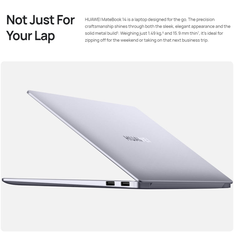 HUAWEI MateBook 14 Laptop, 16GB+512GB, 14 inch Touch Screen Windows 11 Home Chinese Version, Intel 12th Gen Core i7-1260P Integrated Graphics(Grey)