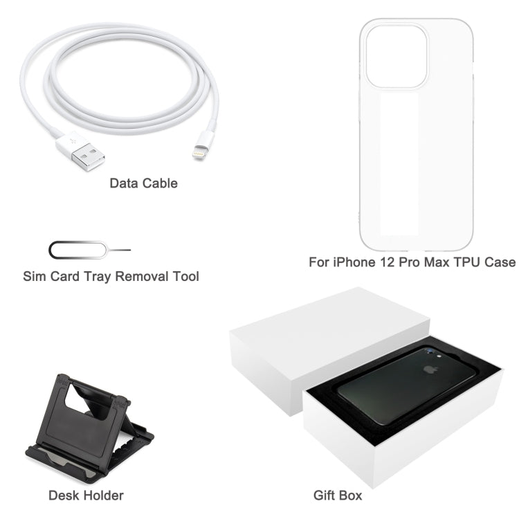 TPU Case + Desk Holder + Data Cable + Sim Card Tray Removal Tool + Gift Box, For iPhone 13 Pro Max, For iPhone 12, For iPhone 12 Pro Max, For iPhone 13, For iPhone 7 / 8 / SE 2020, For iPhone 11, For iPhone X, For iPhone 7 Plus, For iPhone SE          ...