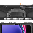 Rotatable Kickstand Grip Heavy Duty Hard Rugged Tablet Case, For Galaxy Tab S10 FE / S9 FE / S9 / S8 / S7, For Samsung Galaxy Tab S9+ / S8+