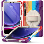 Rotatable Kickstand Grip Heavy Duty Hard Rugged Tablet Case, For Galaxy Tab S10 FE / S9 FE / S9 / S8 / S7, For Samsung Galaxy Tab S9+ / S8+