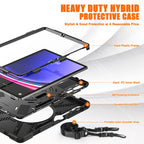 For Samsung Galaxy Tab S9+ / S8+ Rotary Handle Grab TPU + PC Tablet Case(Black)