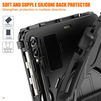 For Samsung Galaxy Tab S9+ / S8+ Rotary Handle Grab TPU + PC Tablet Case(Black)
