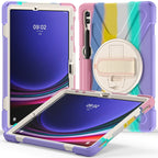 Rotatable Kickstand Grip Heavy Duty Hard Rugged Tablet Case, For Galaxy Tab S10 FE / S9 FE / S9 / S8 / S7, For Samsung Galaxy Tab S9+ / S8+