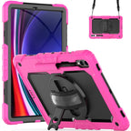 Lucky Wheel Grip Silicone Hybrid PC Tablet Case with Shoulder Strap, For Samsung Galaxy Tab S9 Ultra / S10 Ultra, For Samsung Galaxy Tab S10+ / S9+ / S9 FE+