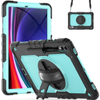Lucky Wheel Grip Silicone Hybrid PC Tablet Case with Shoulder Strap, For Samsung Galaxy Tab S9 Ultra / S10 Ultra, For Samsung Galaxy Tab S10+ / S9+ / S9 FE+