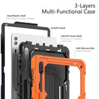Lucky Wheel Grip Silicone Hybrid PC Tablet Case with Shoulder Strap, For Samsung Galaxy Tab S9 Ultra / S10 Ultra, For Samsung Galaxy Tab S10+ / S9+ / S9 FE+