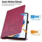 For Samsung Galaxy Tab A8 10.5 Tree Life Embossed Rotation Leather Smart Tablet Case(Red)