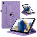 For Samsung Galaxy Tab A8 10.5 Tree Life Embossed Rotation Leather Smart Tablet Case(Purple)