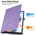 For Samsung Galaxy Tab A8 10.5 Tree Life Embossed Rotation Leather Smart Tablet Case(Purple)