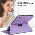 For Samsung Galaxy Tab A8 10.5 Tree Life Embossed Rotation Leather Smart Tablet Case(Purple)