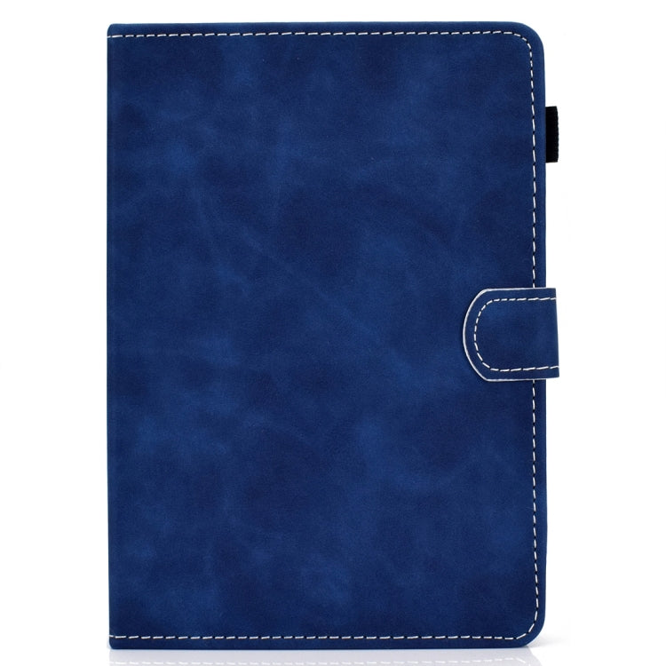 For 10 inch Tablet PC Universal Cowhide Texture Horizontal Flip Leather Case with Holder & Card Slots & Pen Slot(Blue)