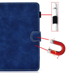 For 10 inch Tablet PC Universal Cowhide Texture Horizontal Flip Leather Case with Holder & Card Slots & Pen Slot(Blue)
