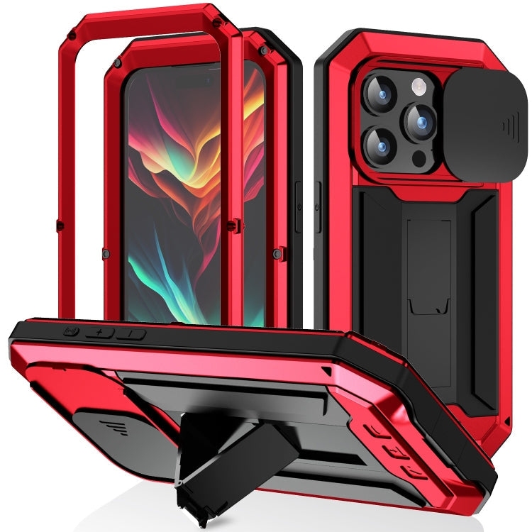 R-JUST Sliding Camera IP54 Life Waterproof Holder Phone Case, For iPhone 16 Pro, For iPhone 16 Plus, For iPhone 16, For iPhone 15 Pro Max, For iPhone 15 Pro, For iPhone 15 Plus