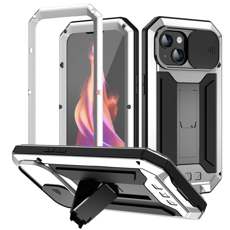 R-JUST Sliding Camera IP54 Life Waterproof Holder Phone Case, For iPhone 16 Pro, For iPhone 16 Plus, For iPhone 16, For iPhone 15 Pro Max, For iPhone 15 Pro, For iPhone 15 Plus