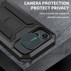 R-JUST Sliding Camera IP54 Life Waterproof Holder Phone Case, For iPhone 15
