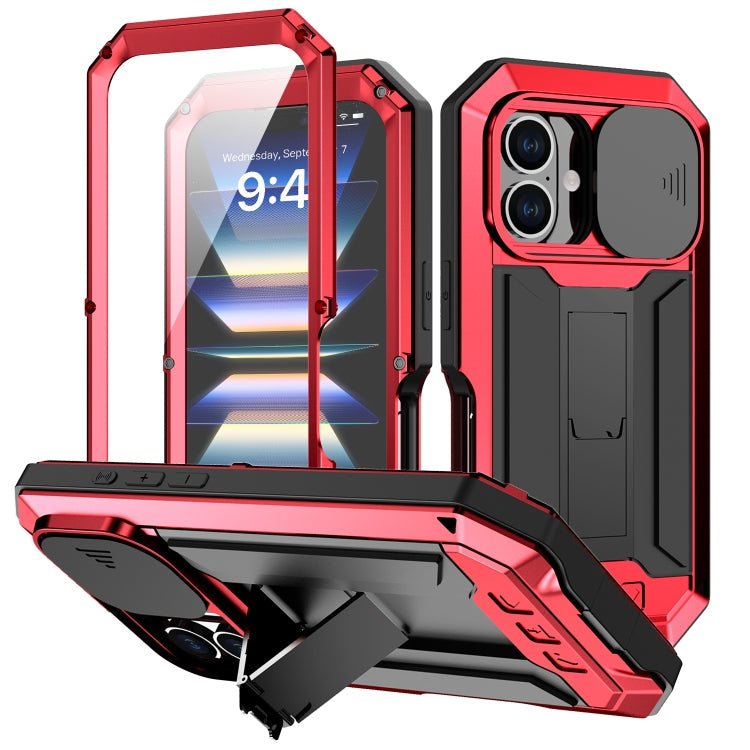 R-JUST Sliding Camera IP54 Life Waterproof Holder Phone Case, For iPhone 16 Pro, For iPhone 16 Plus, For iPhone 16, For iPhone 15 Pro Max, For iPhone 15 Pro, For iPhone 15 Plus