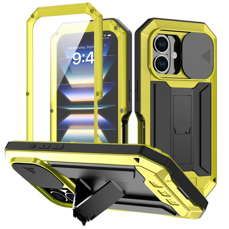 R-JUST Sliding Camera IP54 Life Waterproof Holder Phone Case, For iPhone 16 Pro, For iPhone 16 Plus, For iPhone 16, For iPhone 15 Pro Max, For iPhone 15 Pro, For iPhone 15 Plus