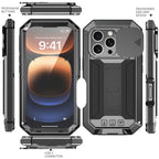 R-JUST Sliding Camera IP54 Life Waterproof Holder Phone Case, For iPhone 16 Pro, For iPhone 16 Plus, For iPhone 16, For iPhone 15 Pro Max, For iPhone 15 Pro, For iPhone 15 Plus
