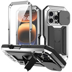 R-JUST Sliding Camera IP54 Life Waterproof Holder Phone Case, For iPhone 16 Pro, For iPhone 16 Plus, For iPhone 16, For iPhone 15 Pro Max, For iPhone 15 Pro, For iPhone 15 Plus