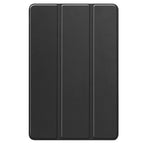For Lenovo Tab P12/Xiaoxin Pad Pro 12.7 inch Custer Solid Color 3-Fold Stand Leather Tablet Case(Black)