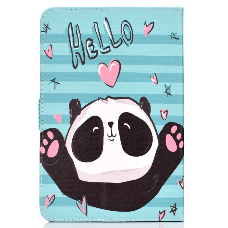 For 10 inch Universal Tablet PC Colored Drawing Pattern Horizontal Flip PU Leather Case with Holder & Card Slot(Love Panda)