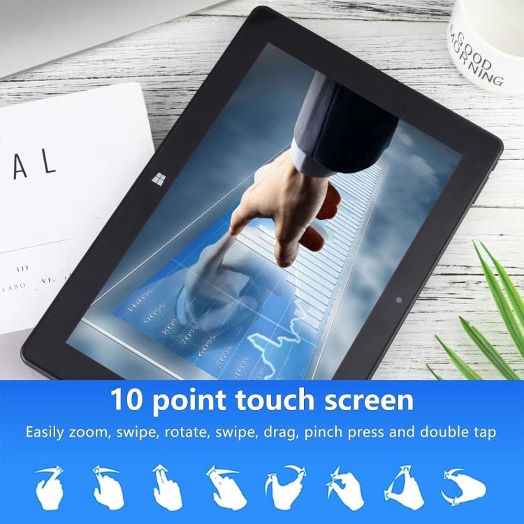 HONGSAMDE 10.1 inch 2 in 1 Tablet PC, 8GB+128GB, Windows 11, Intel Celeron N4120 Quad Core with Keyboard(Black)