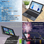 HONGSAMDE 10.1 inch 2 in 1 Tablet PC, 8GB+128GB, Windows 11, Intel Celeron N4120 Quad Core with Keyboard(Black)