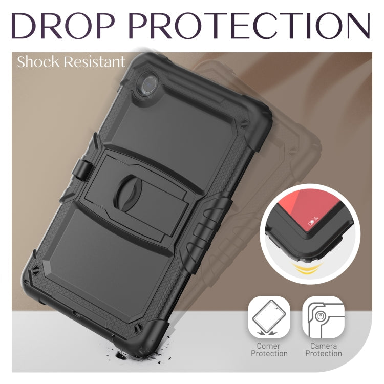 For Lenovo Tab M11 /Xiaoxin Pad 2024 Silicone Hydric PC Tablet Case with Shoulder Strap & Holder(Black)