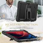 For Lenovo Tab M11 /Xiaoxin Pad 2024 Silicone Hydric PC Tablet Case with Shoulder Strap & Holder(Black)
