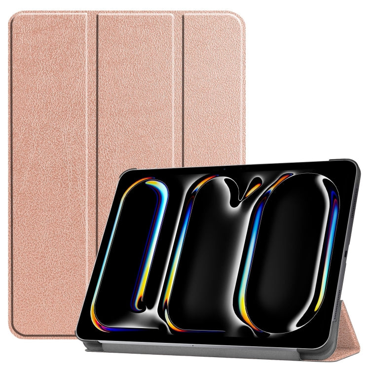 Custer Pure Color 3-Fold Holder Smart Leather Tablet Case, For iPad Air 13 2026 / 2025 / 2024, For iPad Pro 13 2025 / 2024