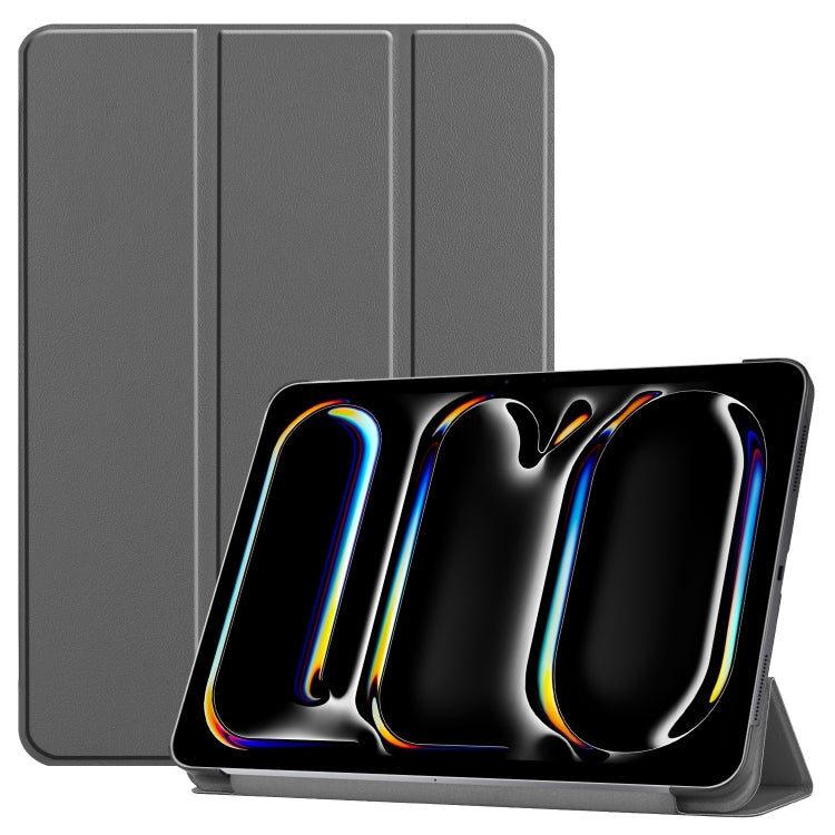 Custer Pure Color 3-Fold Holder Smart Leather Tablet Case, For iPad Air 13 2026 / 2025 / 2024, For iPad Pro 13 2025 / 2024