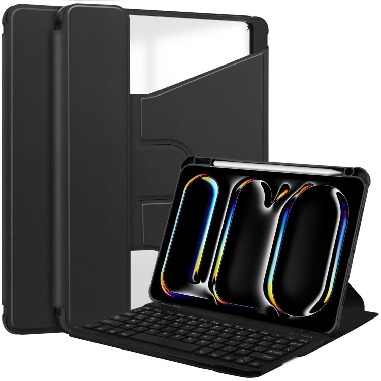 Transparent Rotation Smart Leather Tablet Case with Keyboard, For iPad Air 13 2026 / 2025 / 2024, For iPad Air 11 2026 / 2025 / 2024, For iPad Pro 13 2025 / 2024, For iPad Pro 11 2025 / 2024