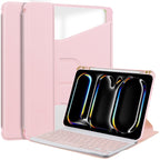 Transparent Rotation Smart Leather Tablet Case with Keyboard, For iPad Air 13 2026 / 2025 / 2024, For iPad Air 11 2026 / 2025 / 2024, For iPad Pro 13 2025 / 2024, For iPad Pro 11 2025 / 2024