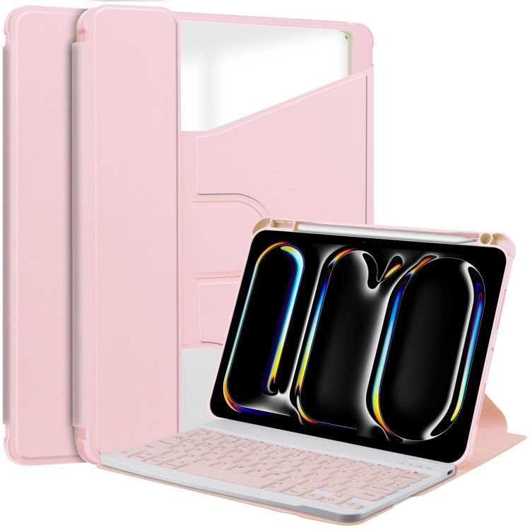 Transparent Rotation Smart Leather Tablet Case with Keyboard, For iPad Air 13 2026 / 2025 / 2024, For iPad Air 11 2026 / 2025 / 2024, For iPad Pro 13 2025 / 2024, For iPad Pro 11 2025 / 2024