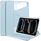 Transparent Rotation Smart Leather Tablet Case with Keyboard, For iPad Air 13 2026 / 2025 / 2024, For iPad Air 11 2026 / 2025 / 2024, For iPad Pro 13 2025 / 2024, For iPad Pro 11 2025 / 2024