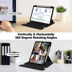 Transparent Rotation Smart Leather Tablet Case with Keyboard, For iPad Air 13 2026 / 2025 / 2024, For iPad Air 11 2026 / 2025 / 2024, For iPad Pro 13 2025 / 2024, For iPad Pro 11 2025 / 2024