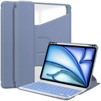 Transparent Rotation Smart Leather Tablet Case with Keyboard, For iPad Air 13 2026 / 2025 / 2024, For iPad Air 11 2026 / 2025 / 2024, For iPad Pro 13 2025 / 2024, For iPad Pro 11 2025 / 2024