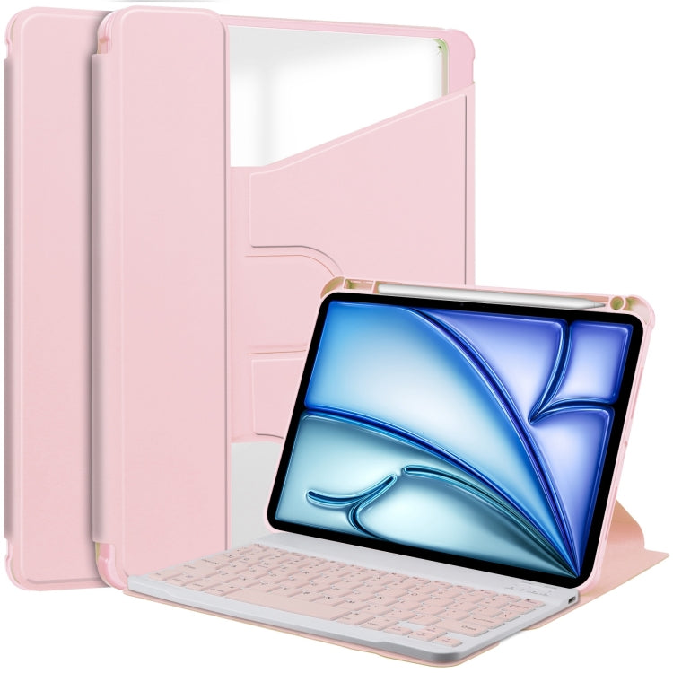 Transparent Rotation Smart Leather Tablet Case with Keyboard, For iPad Air 13 2026 / 2025 / 2024, For iPad Air 11 2026 / 2025 / 2024, For iPad Pro 13 2025 / 2024, For iPad Pro 11 2025 / 2024