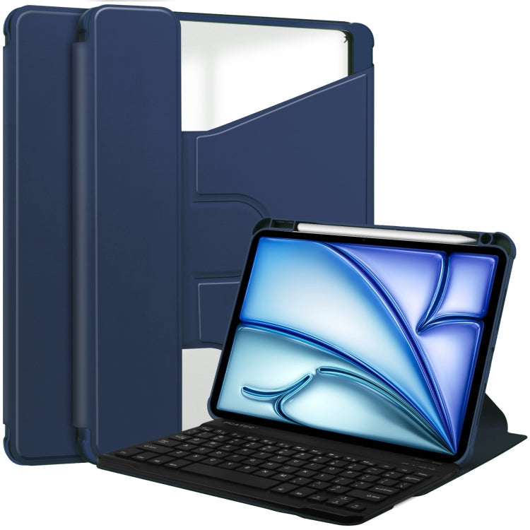 Transparent Rotation Smart Leather Tablet Case with Keyboard, For iPad Air 13 2026 / 2025 / 2024, For iPad Air 11 2026 / 2025 / 2024, For iPad Pro 13 2025 / 2024, For iPad Pro 11 2025 / 2024