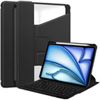 Transparent Rotation Smart Leather Tablet Case with Keyboard, For iPad Air 13 2026 / 2025 / 2024, For iPad Air 11 2026 / 2025 / 2024, For iPad Pro 13 2025 / 2024, For iPad Pro 11 2025 / 2024
