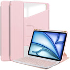 Transparent Rotation Smart Leather Tablet Case with Keyboard, For iPad Air 13 2026 / 2025 / 2024, For iPad Air 11 2026 / 2025 / 2024, For iPad Pro 13 2025 / 2024, For iPad Pro 11 2025 / 2024