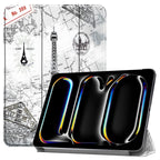 Custer Painted 3-Fold Holder Smart Leather Tablet Case with Pen Tray, For iPad Pro 11 2025 / 2024
