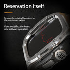 For Apple Watch Ultra 3 / 2 / 1 49mm RedPepper Armor Metal Case Integrated Silicone Watch Band(Steel Black White)