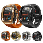 For Apple Watch Ultra 3 / 2 / 1 49mm RedPepper Armor Metal Case Integrated Silicone Watch Band(Steel Black White)
