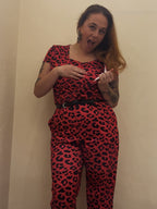 Red Leopard Breastfeeding Jumpsuit | Nursing Jumpsuit | MilkyMoon