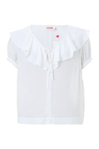 Eloise Moss Crepe Frill Collar Blouse - Off White